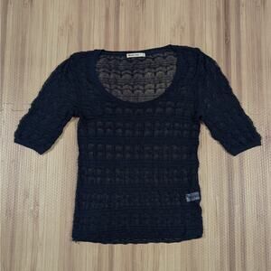 Marine Layer Sheer Blue Lace Layering Top See Thru Size Small Boho Cutesy Layers